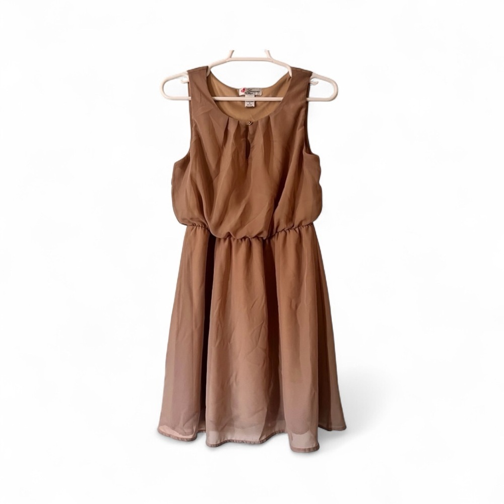 Luscious Women's Midi Dress in Light Brown